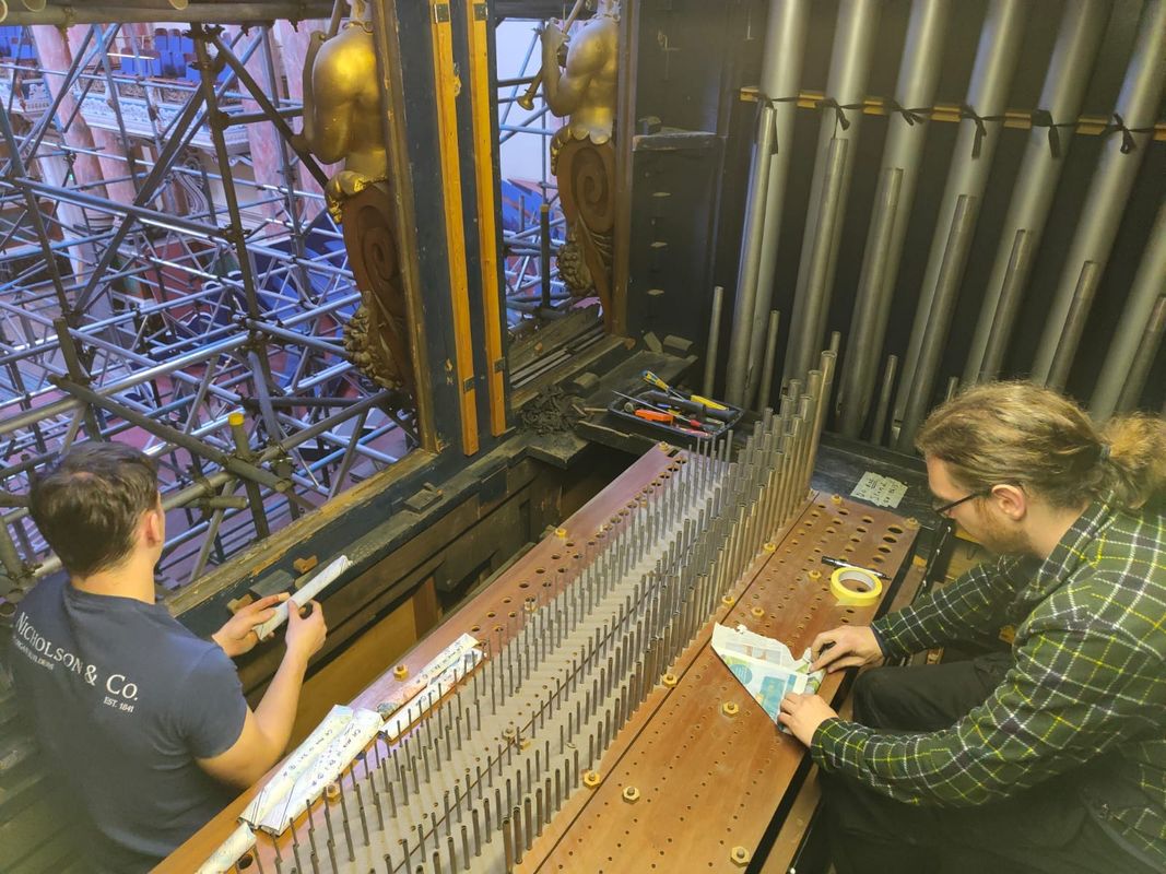 Nicholson & Co working on the Leeds Town Hall organ
