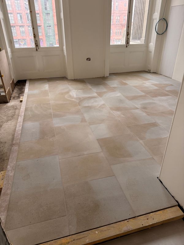 New stone flooring
