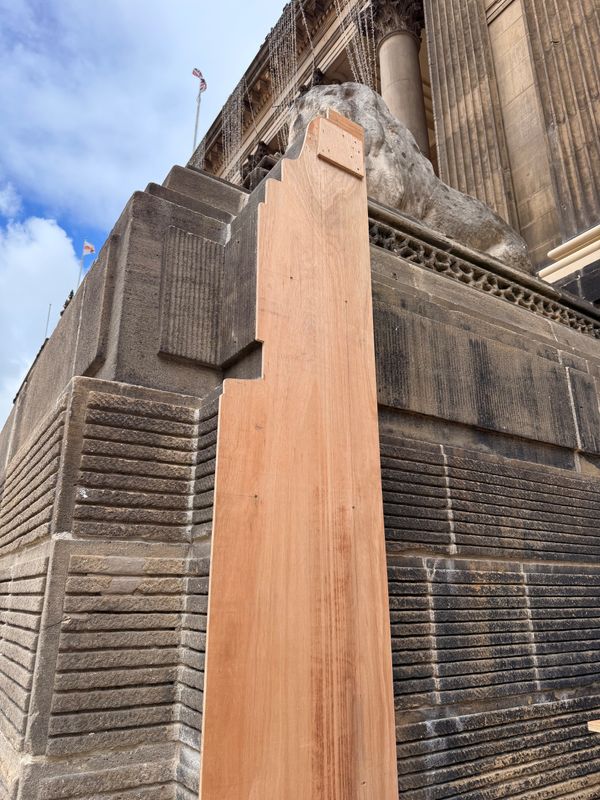Templating for the bronze reveals