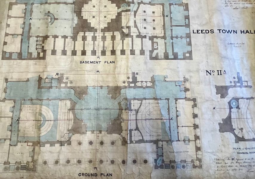 Leeds Town Hall original plans